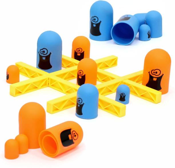 Qubiq 3D Gobblet Tic Tac Toe Board Game | 2 Player Strategy Brain Game Toy for Kids Board Game Accessories