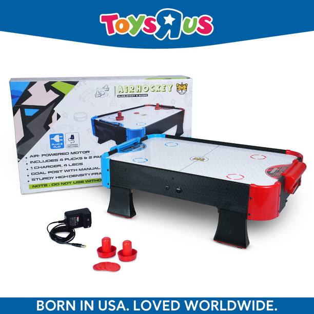 Toys R Us Stats Play Air Hockey for Kids Big Size Electric Powered with 2 Strikers, 4 Pucks, Air Hockey Board Game