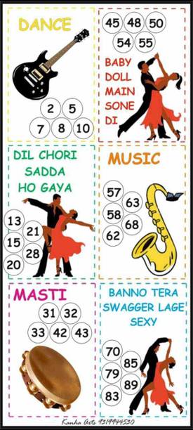Kanha Arts Romentic theme Tambola Tickets kity party theme size 6 by 6 inch 18 Cards Party & Fun Board Game