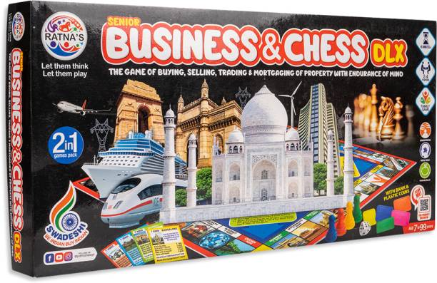 Ratnas Senior Business & Chess Deluxe with Coins (1267) Money & Assets Games Board Game