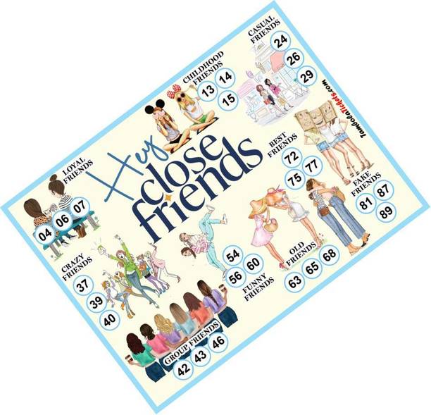 Tambola Tickets Hey Close Friends Friendship day theme tambola 24 Cards Set Board Game Accessories