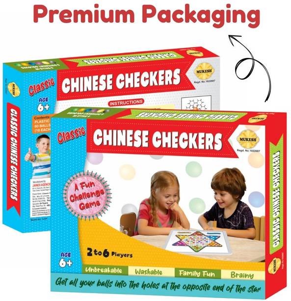 Mukesh Chinese Checkers Board Game for Adults & Kids(2-6 players)Indoor Games for Kids Strategy & War Board Game