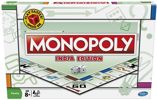 Monopoly India Edition Board Game for Families and Kids Ages 8 and Up, Classic Gameplay Money & Assets Board Game