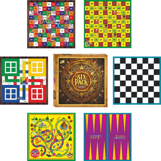 Fast Rush Fast Rush 6 in 1 Game Combo Ludo Board game Chess Board Set Snake Game for Kids Party & Fun Board Game