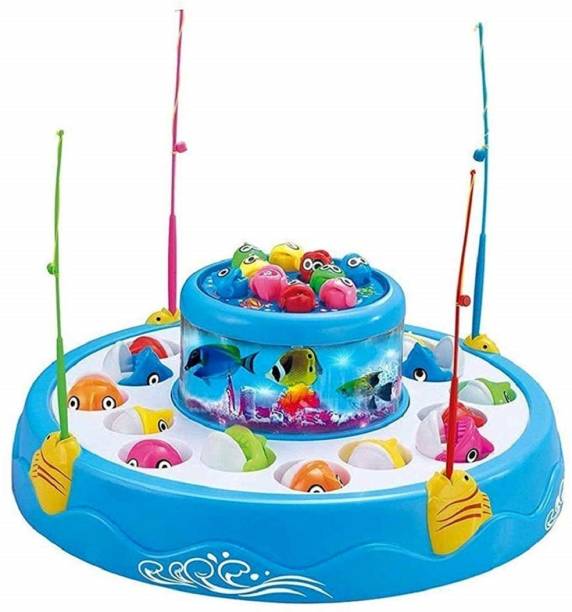 Equipagecart Magnetic Baby Toy gogo Fishing Game with 26 Fishes, 2 Rotary Fish Pond & 4 pods Party & Fun Games Board Game