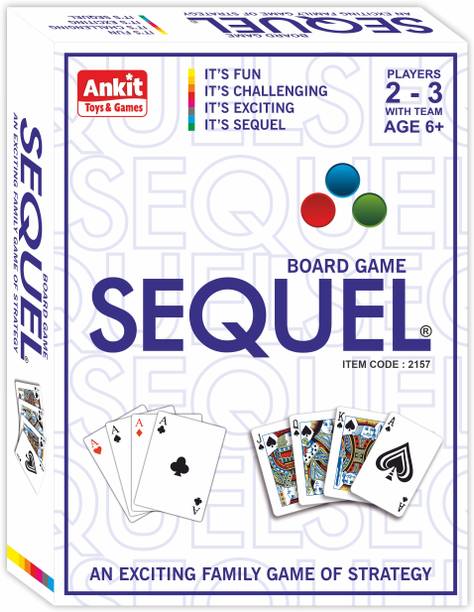 Ankit Toys & Games Sequel Board Game Junior Series Card with Folding Board | Strategy Game for Kids Educational Board Games