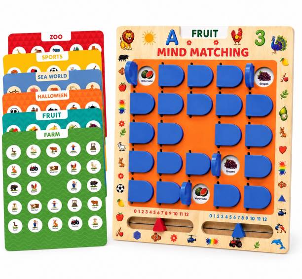 ADKD Kids Mind Matching Memory Board Game with 6 Double-Sided Cards, 3+ Years Board Game Accessories