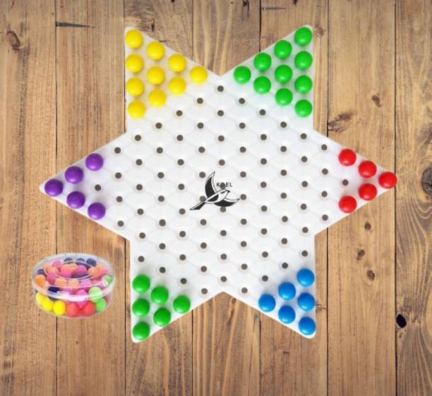 Koel Plastic Chinese Checkerboard with Checker Ball used as Peg Board Strategy & War Board Game