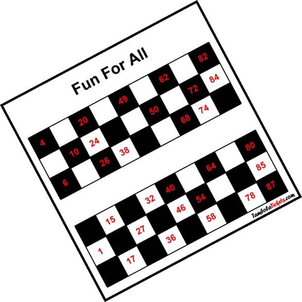 Tambola Tickets Chessboard Delight Funfilled theme Tambola Housie Bingo Tickets(24 unique cards) Board Game Accessories