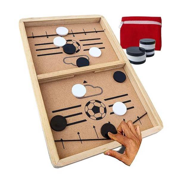 woodzania Wooden Indoor String Hockey Fastest Finger first Air Hockey Board Game