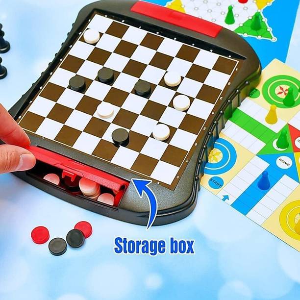 Mynxe 6 in1 Magnetic Travel Board Game for Kids Adult 6 Classic Chess Chinese-Checkers Board Game Accessories