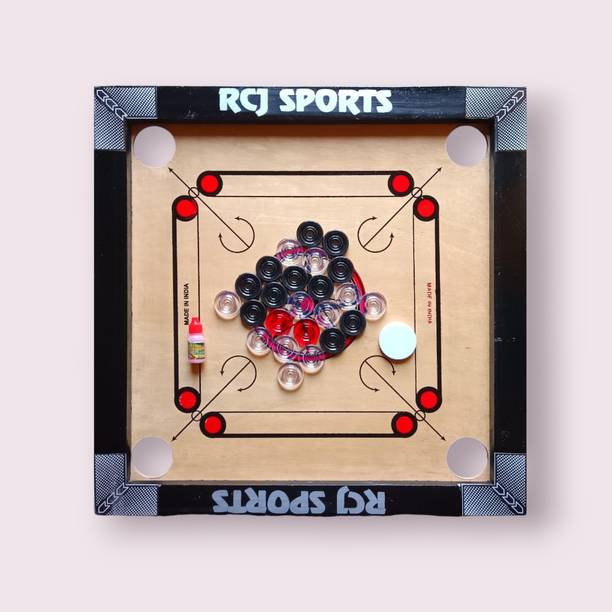 RCJ CARROM BOARD 20 INCH,24 PCS. CRYSTAL COIN.a1 Carrom Board Game