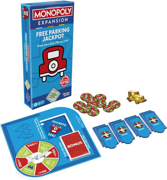 Monopoly Free Parking Jackpot EXPANSION| Ages 8+ | 2-6 Players | Family Board Games Party & Fun Board Game