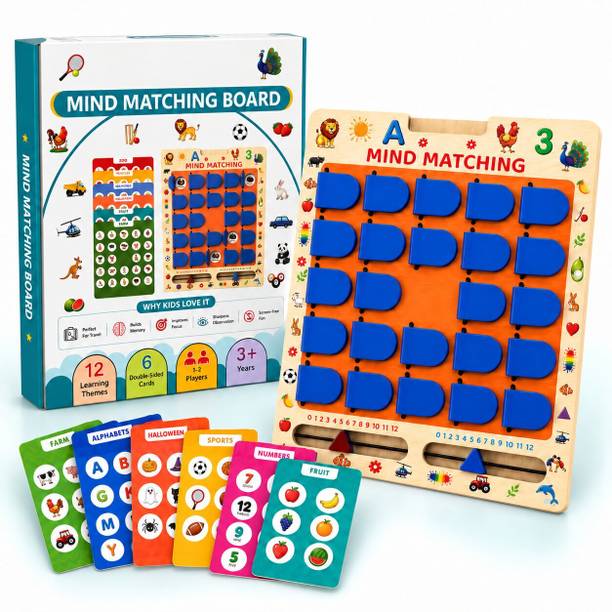 OPINA Kids Mind Matching Memory Board Game with 12 Learning Themes, 3+ Years Board Game Accessories