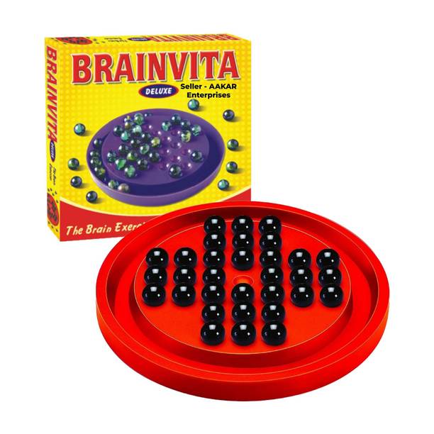 YUIOP - Brainvita - Mind Challenging Board Game For Kids - 32 Marbles - Mind Solitairy Party & Fun Board Game