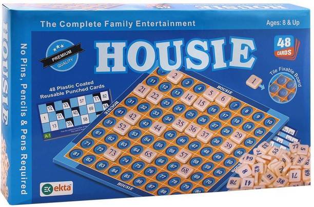 PIXPLAY HOUSIE Board Game(Tambola Board Game)for Kids No Pins, Pencils & Pens Required Party & Fun Board Game