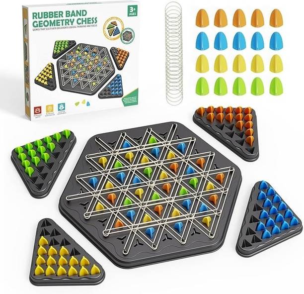 SANCORP Multicolor Hexagon Chinese Checkers Board Game for Kids and Family Fun Board Game Accessories