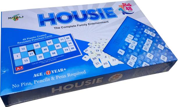 Meesaj Housie Board Game Set with Reusable Cards & Tokens Family Party Game Party & Fun Board Game