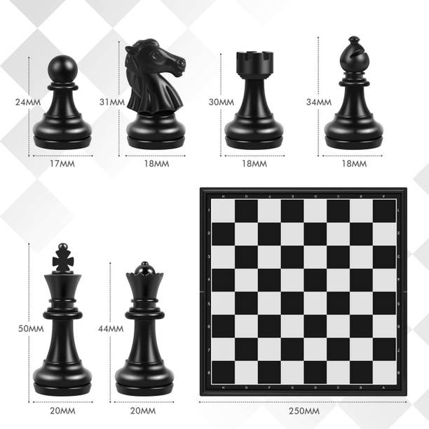Eopzo Toys Chess Board Folding With Magnetic Pieces And Standard Board Party & Fun Board Game
