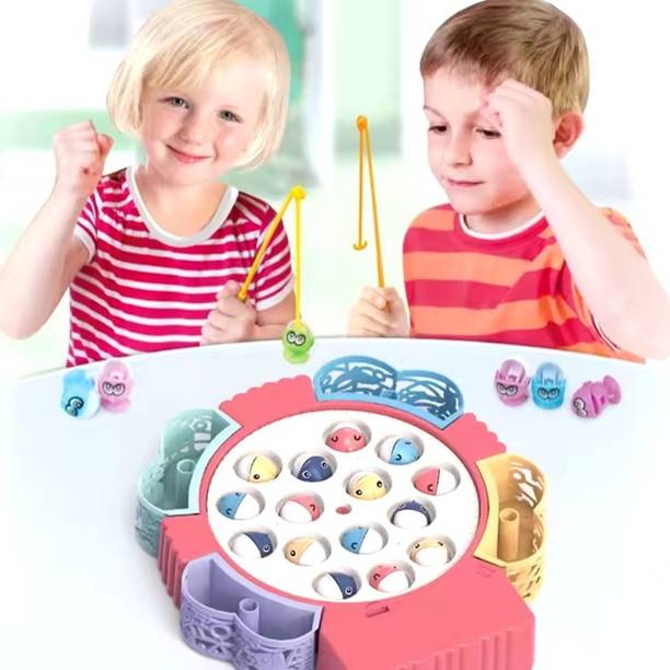 EITHEO Fishing Board Rotating Game toy with Musical Sound Party & Fun Board Game
