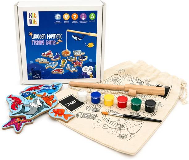 KitBit Montessori Magnetic Fishing & Painting Kit for Kids Party & Fun Board Game