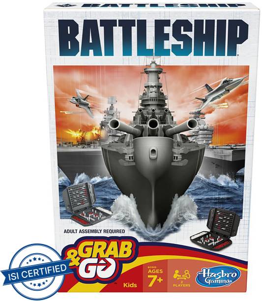 HASBRO GAMING Battleship Grab and Go Game; Portable 2 Player Game; Fun Travel Game for Ages 7+ Strategy & War Games Board Game