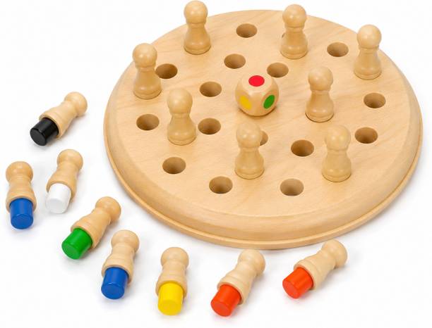 Homentra Color Matching Memory Board Game with Pegs and Dice for Kids Educational Board Games