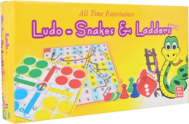 abyz ludo snakes ladders jr board game ages 5 2 in 1 classic family game educational games