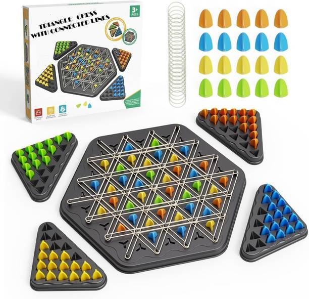 Sukan Tex Chain Triangle Chess Triggle Rubber Band Game Educational Board Games