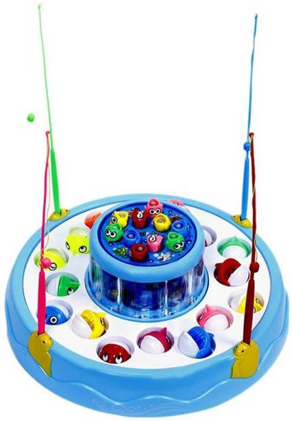 FLYSKY GoGo Fishing Game with Playing Music Function/26 Pcs Of Fish/2 Rotary Fishing Pond Party & Fun Board Game