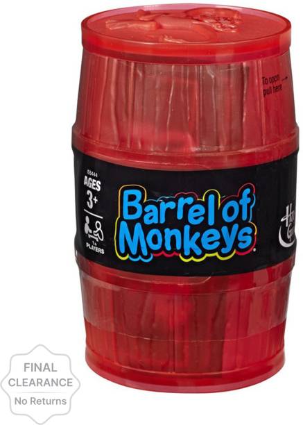 HASBRO GAMING Barrel of Monkeys Neon Pop Game Monkey Chain Game for Kids Ages 3 and Up for 1 or More Players Party & Fun Games Board Game