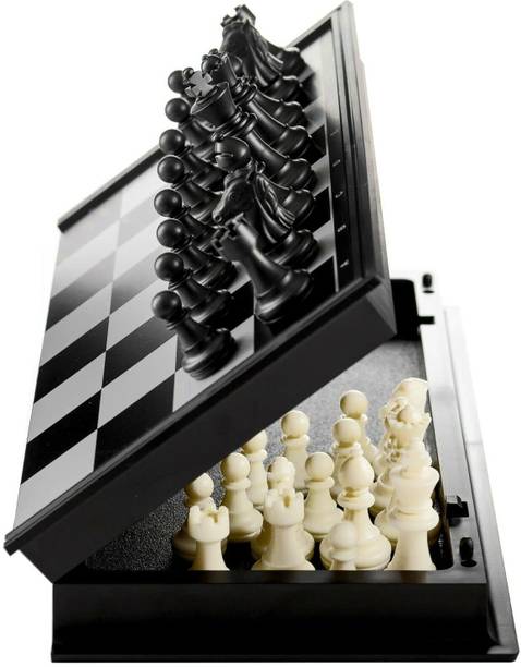 inovera Chess Board Game with Magnetic Pawns - Foldable Travel Friendly Educational Board Games