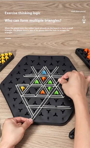 BHVMEY Chain Triangle Set, Elastic Triggle Set, Elastic Chain Triggle, Triangular -158 Strategy & War Board Game