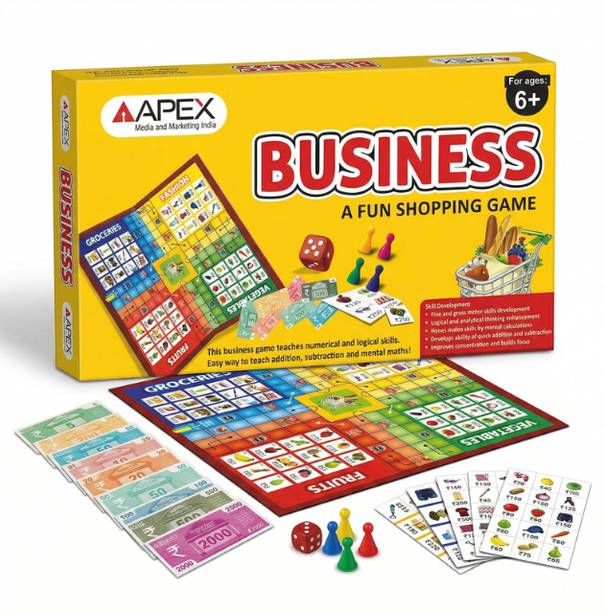 APEX MEDIA AND MARKETING INDIA Apex Business Board Game For Kids And Adults With Money, Dice And Coins Money & Assets Board Game