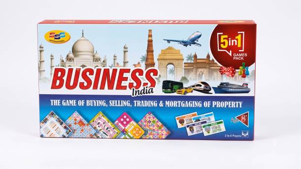 amgo 5-in-1 Family Games Pack (Ludo, Snakes & Ladders, Cricket, Car Race) Party & Fun Board Game