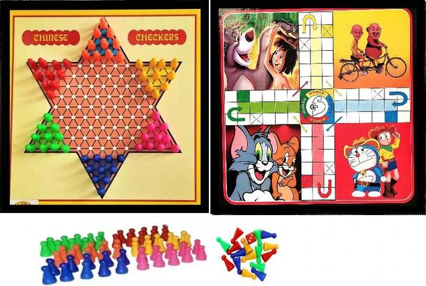 HK Sport & Toys || 12 * 12inch -- 2 in 1 Ludo & Chinese Checker Board || Strategy & War Board Game