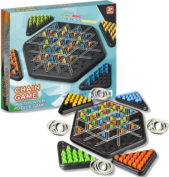 सॉटनॉफ Large triggle Chain Triangle Chess Game, Puzzle Board Game for Family Kids Adult बोर्ड गेम