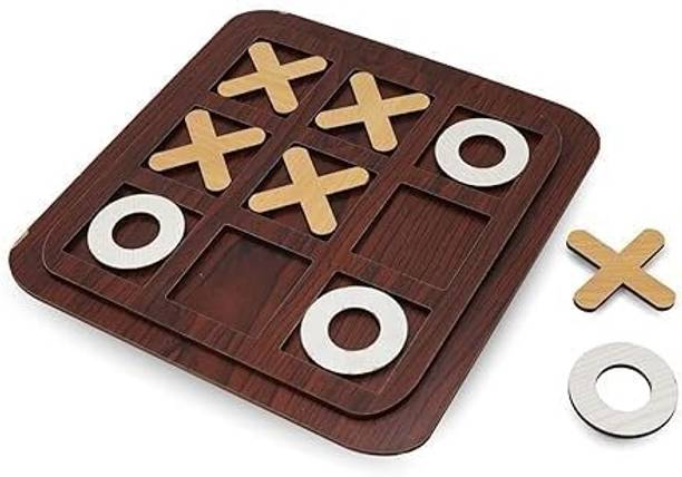 InCrush Enterprises Wooden 20cm Tic Tac Toe game board & XO game board Educational Board Games