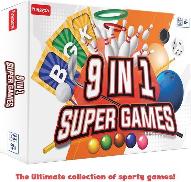 FUNSKOOL 9 In 1Super Games All The Super Games in One Game Board Game Accessories