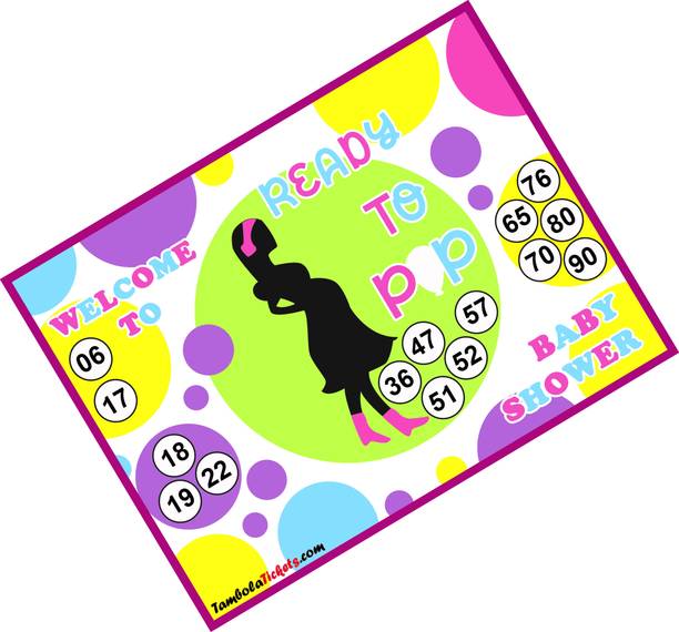 Tambola Tickets Ready to POP Baby Shower Tambola Housie Tickets (24 Cards) Board Game Accessories