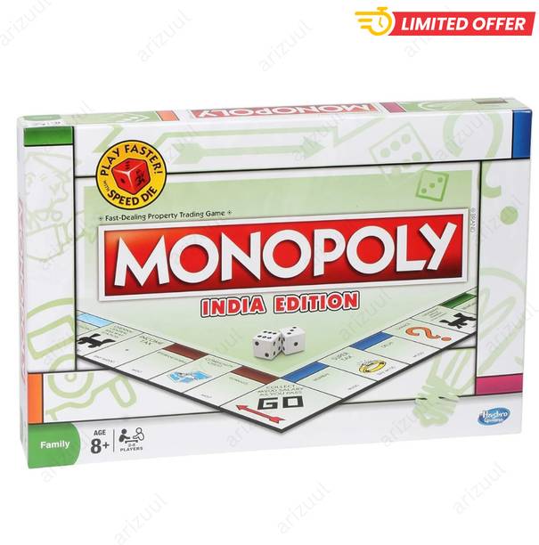 Arizuul Monopoly India Puzzle Adventure Board Game Kids & Family Puzzle Game Party & Fun Board Game