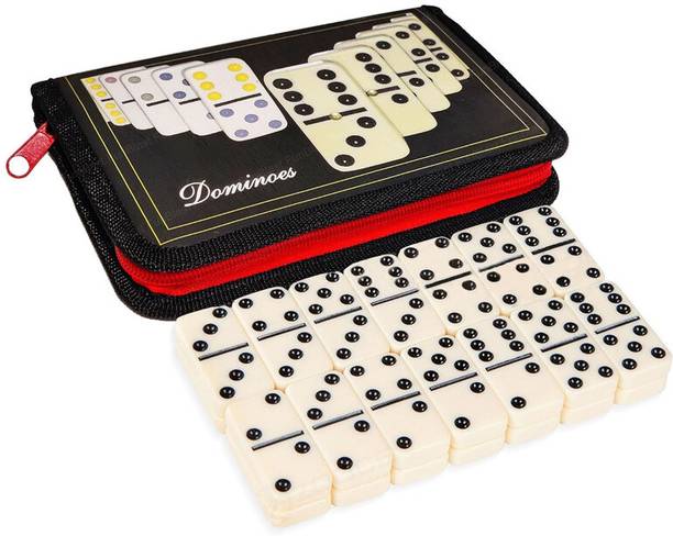 Mynxe 28 Pieces Double Six Ivory Dominoes Set Toy 6 Dot Dominoes Match &-Educational Board Game Accessories