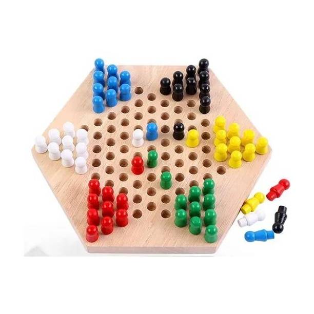 Rainbowstore Premimum Chinese Checker Board Wooden Classic Board Game for Adults and Kids Educational Board Games