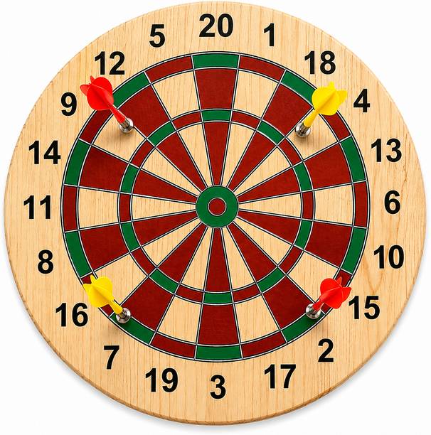 Meeraindustries DAKT BOARD 28.5 (WODDEN) -4 Dart Board Game