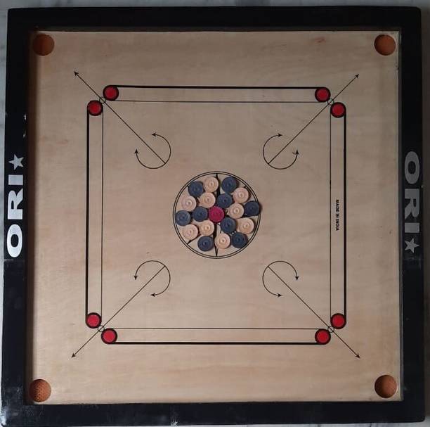wWAR 32 inch Full Size Superior Quality Carrom Board with Coins and Striker 4 cm Carrom Board