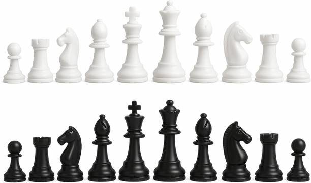 Tredd Enterprises Premium Big Size Solid Chess Pieces – Heavy Durable Plastic Filled 7 Cm Height Board Game Accessories