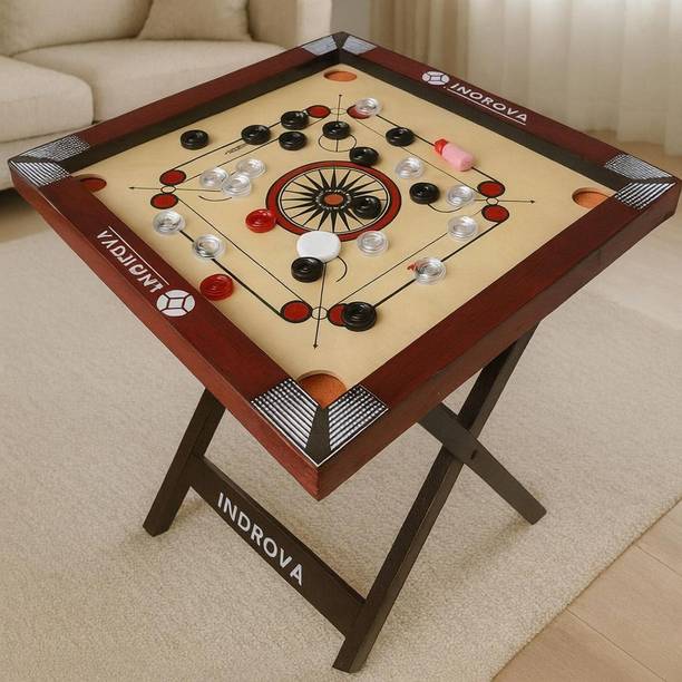INDROVA CARROM BOARD 20 INCH RED FRAME, BEST CARROM BOARD 20 INCH WOODEN CARROM BOARD 50 cm Carrom Board
