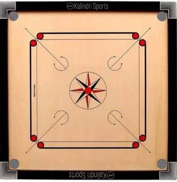 wWAR 20 × 20 inch with 1.5 inch Frame 4 mm Ply with Free Coins Striker 50.8 cm Carrom Board