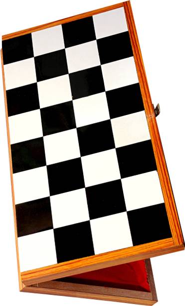 HHS SPORTS Premium Black & White Chess Board with 32 Chessmen Set 35.5 cm Chess Board
