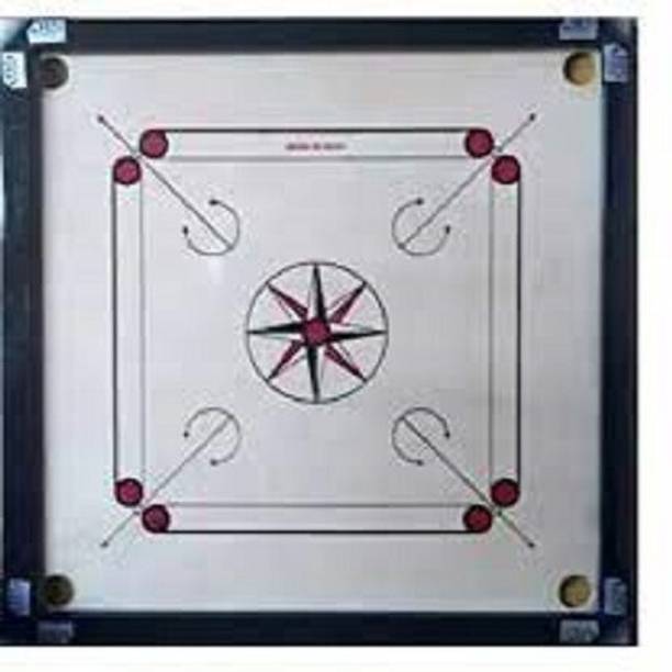 wWAR 32 INCH FUL SIZE CARROM WITH, STRIKER,COINS AND POWDER , 85 cm Carrom Board